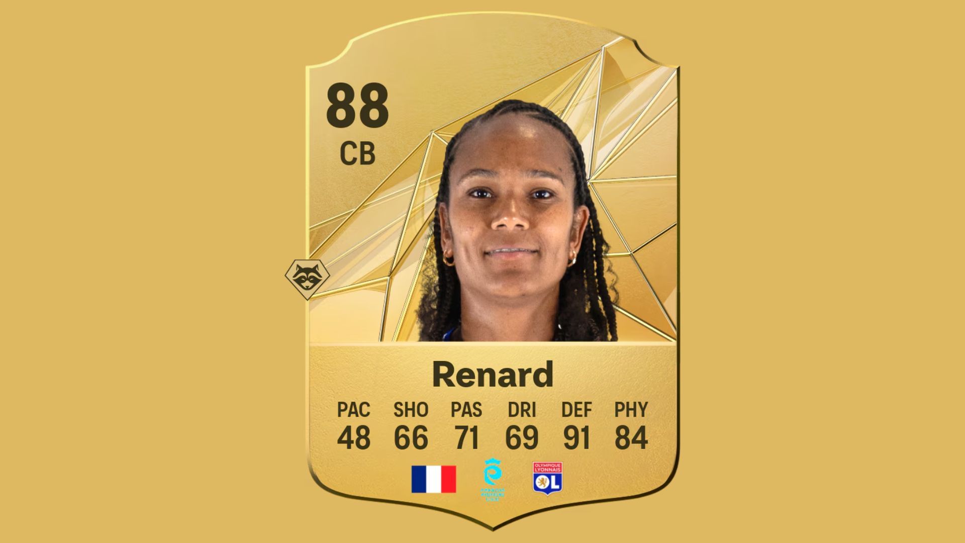 Wendie Renard&#039;s player card in the game (Image via EA Sports)