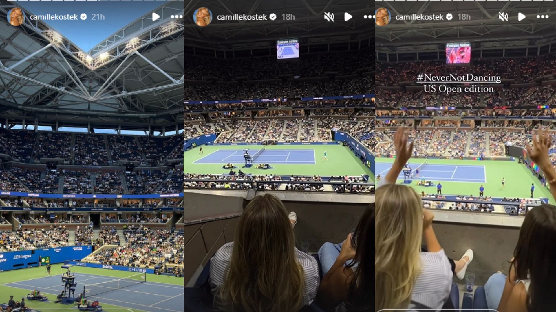 Additional photos from the US Open match. (Photos via IG)