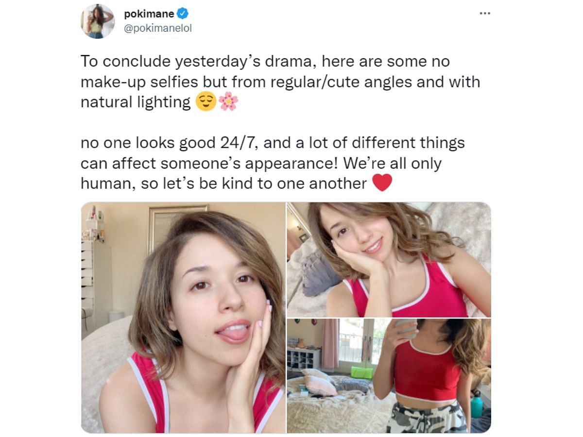 Pokimane reacts to her no-make-up look going viral (Image via X/Pokimane)