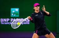 Iga Swiatek in action against Yulia Putintseva at the 2024 BNP Paribas Open in Indian Wells (Source: Getty)