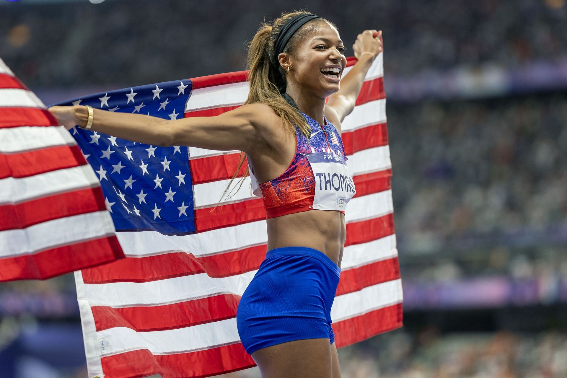 Gabby Thomas at the Paris Olympic Games 2024 - Source: Getty