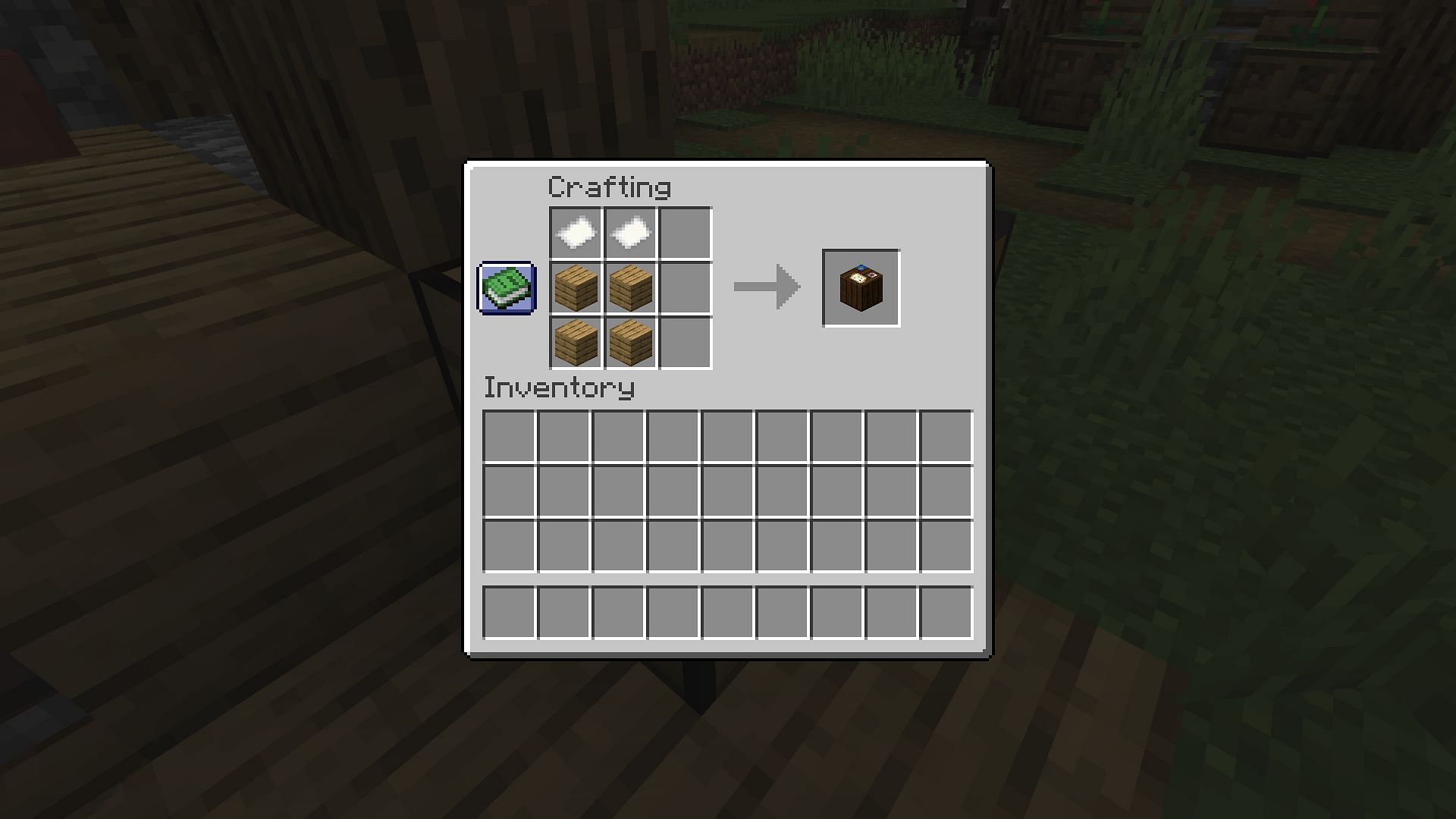 Crafting recipe for cartography table (Image via Mojang)