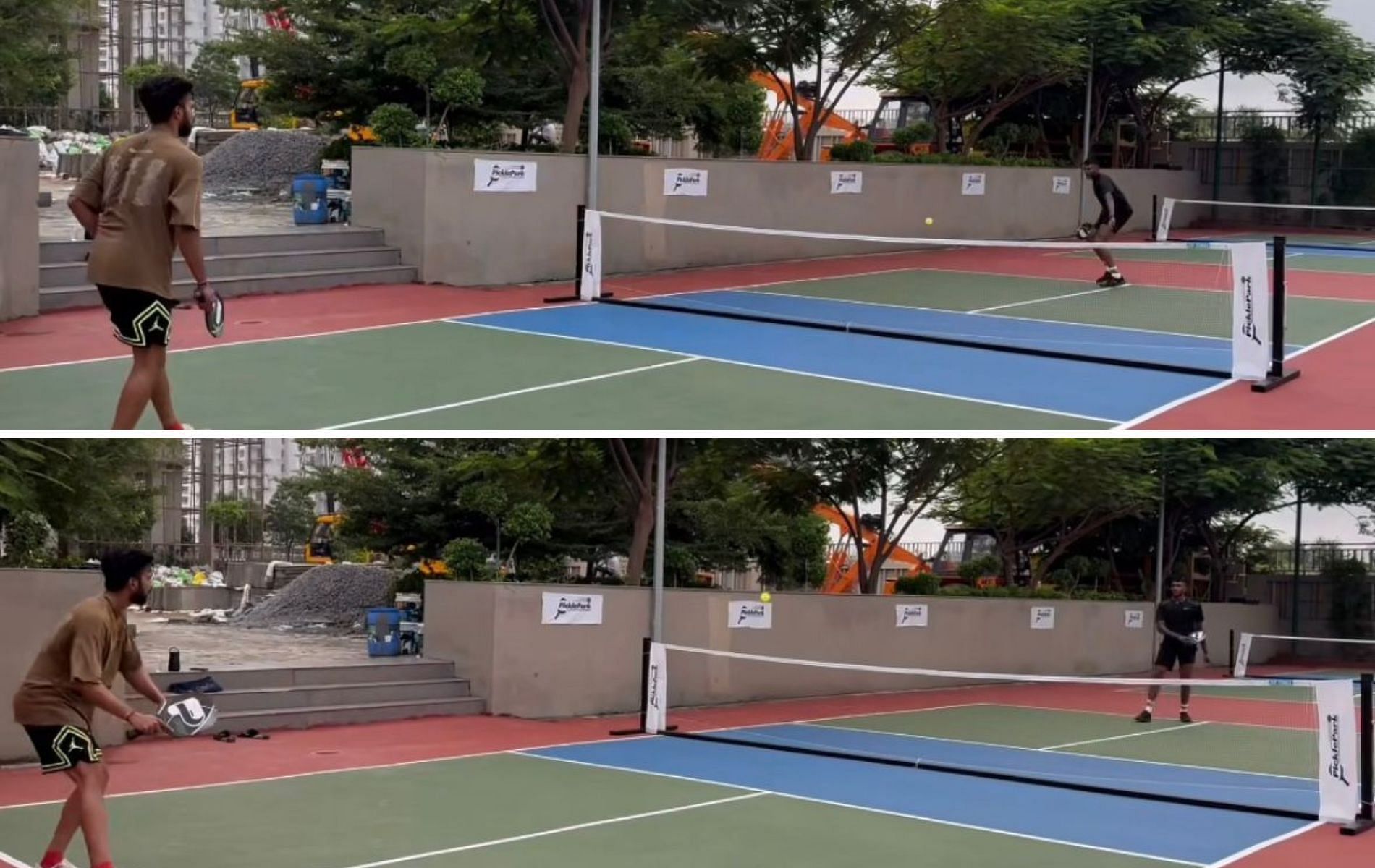 Ruturaj Gaikwad (L) playing pickleball with Sai Sudharsan. (Pics: Instagram/ruutu.131)