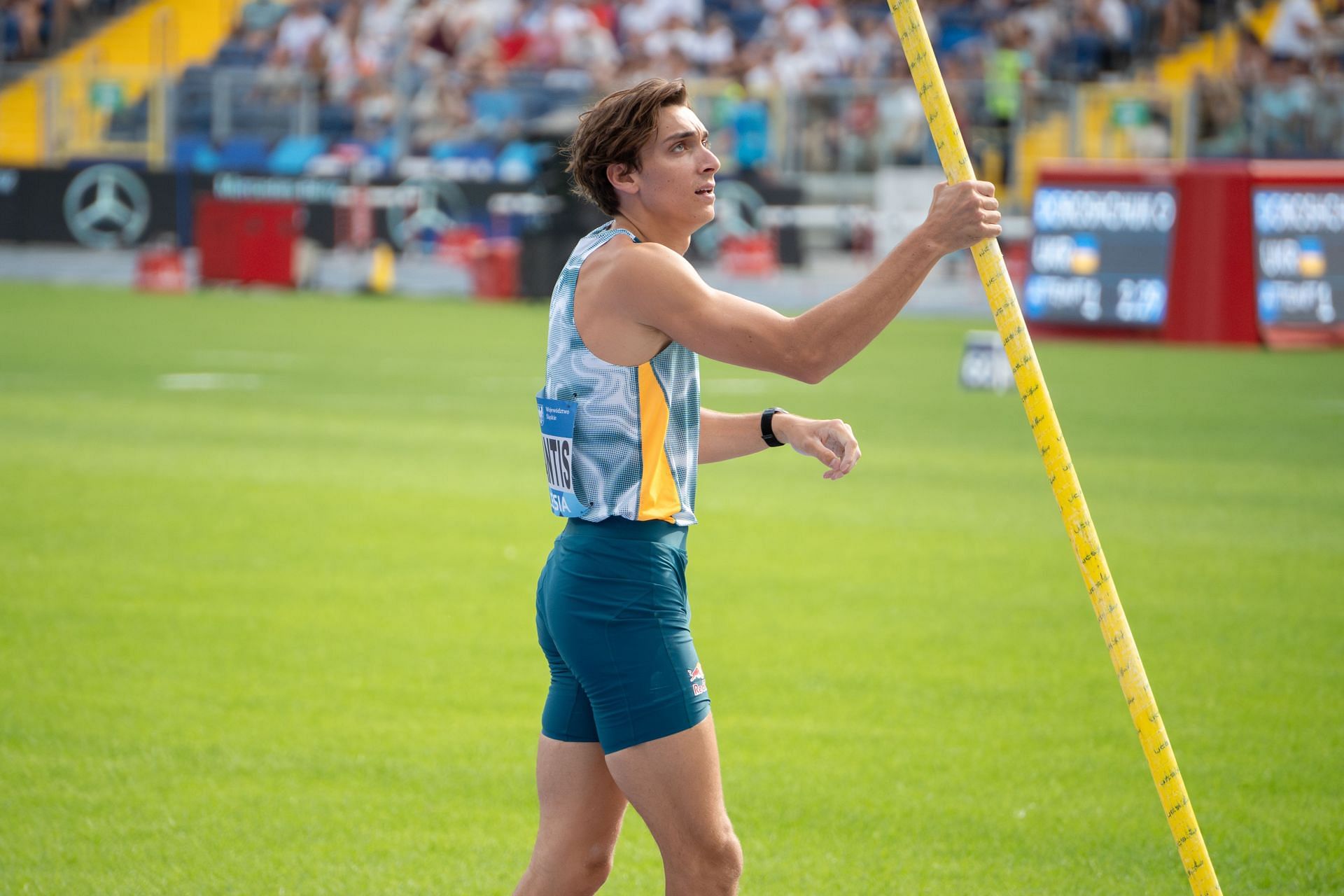 Mondo Duplantis at the Silesia Diamond League meet 2024 (Image via: Getty Images)