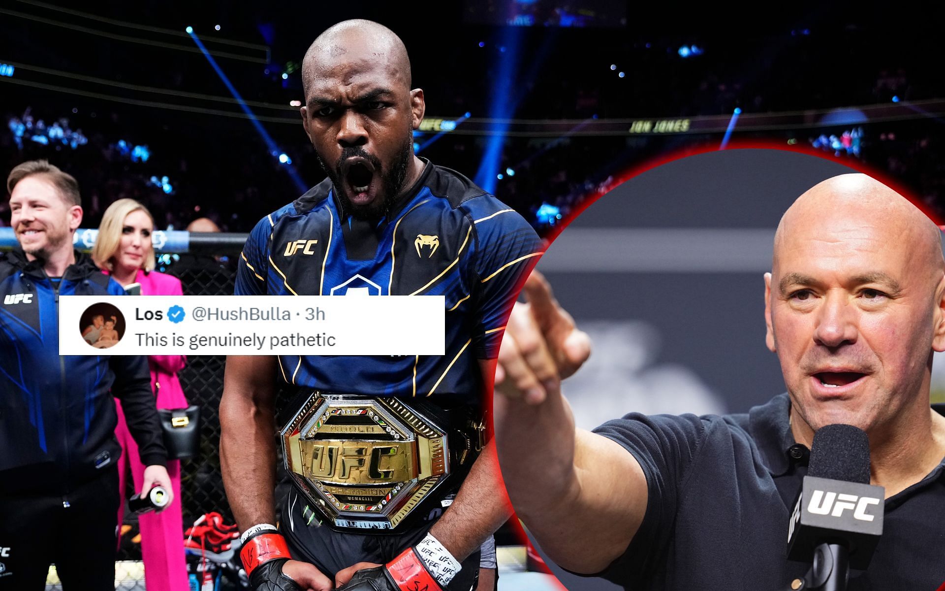 Fans react to Dana White (inset) airing promo on Jon Jones