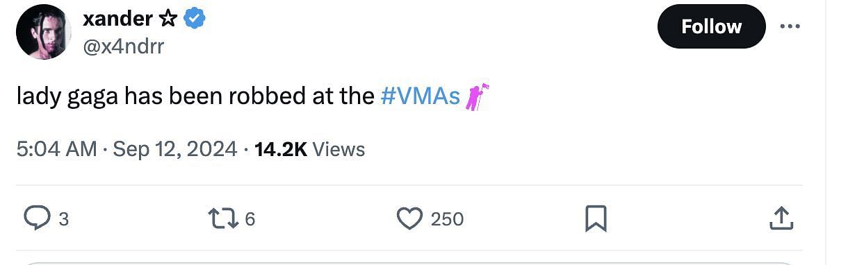 Social media users express disappointment as Katy Perry gets awarded the VMA for the Most Iconic Performance. (Image via X)