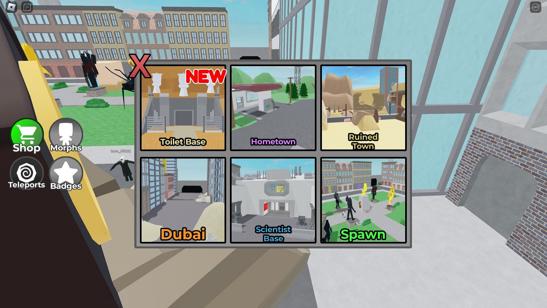 The Map selection screen (Image via Roblox)