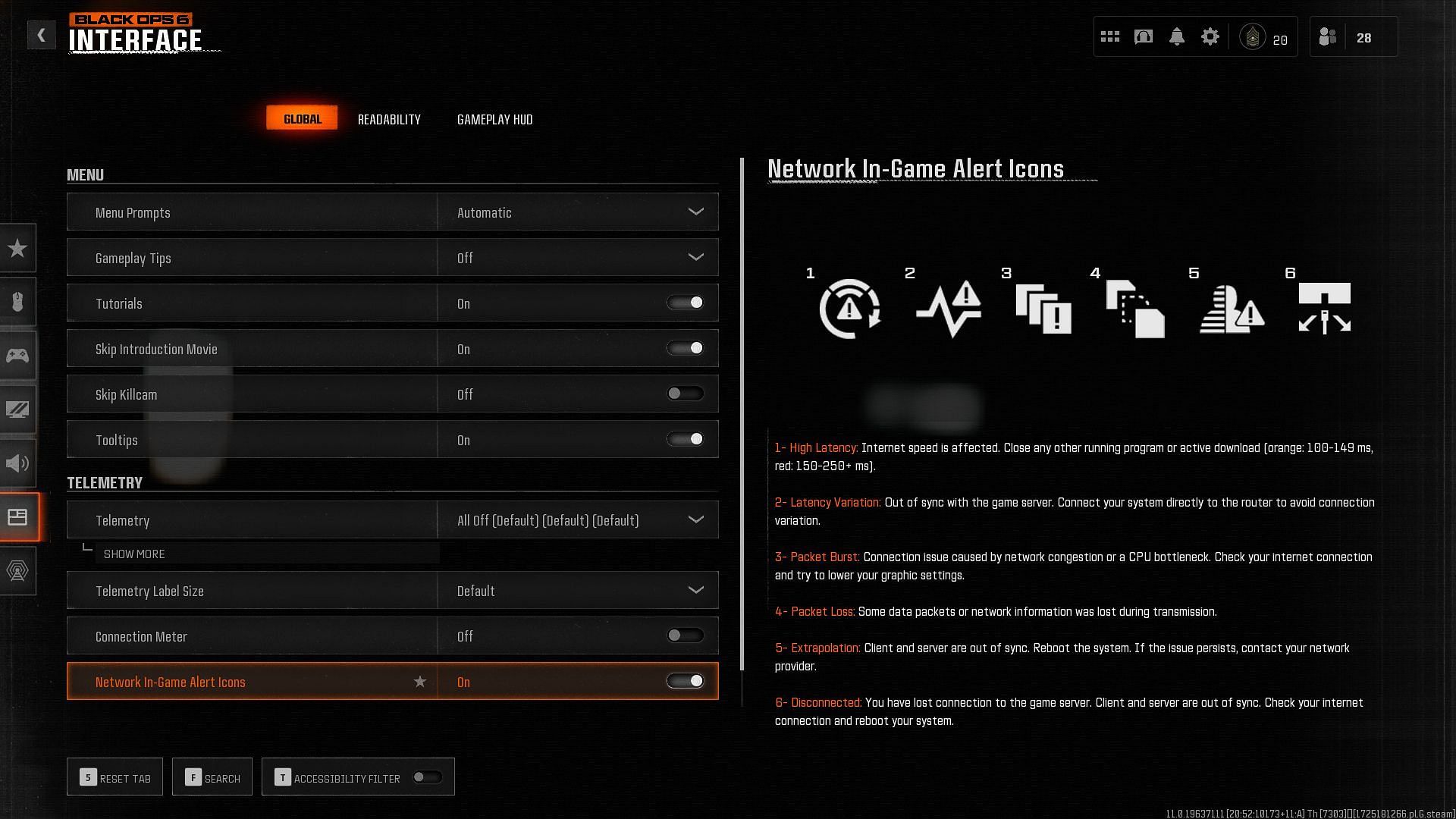 Configuración de la interfaz de Black Ops 6 (imagen a través de Activision)