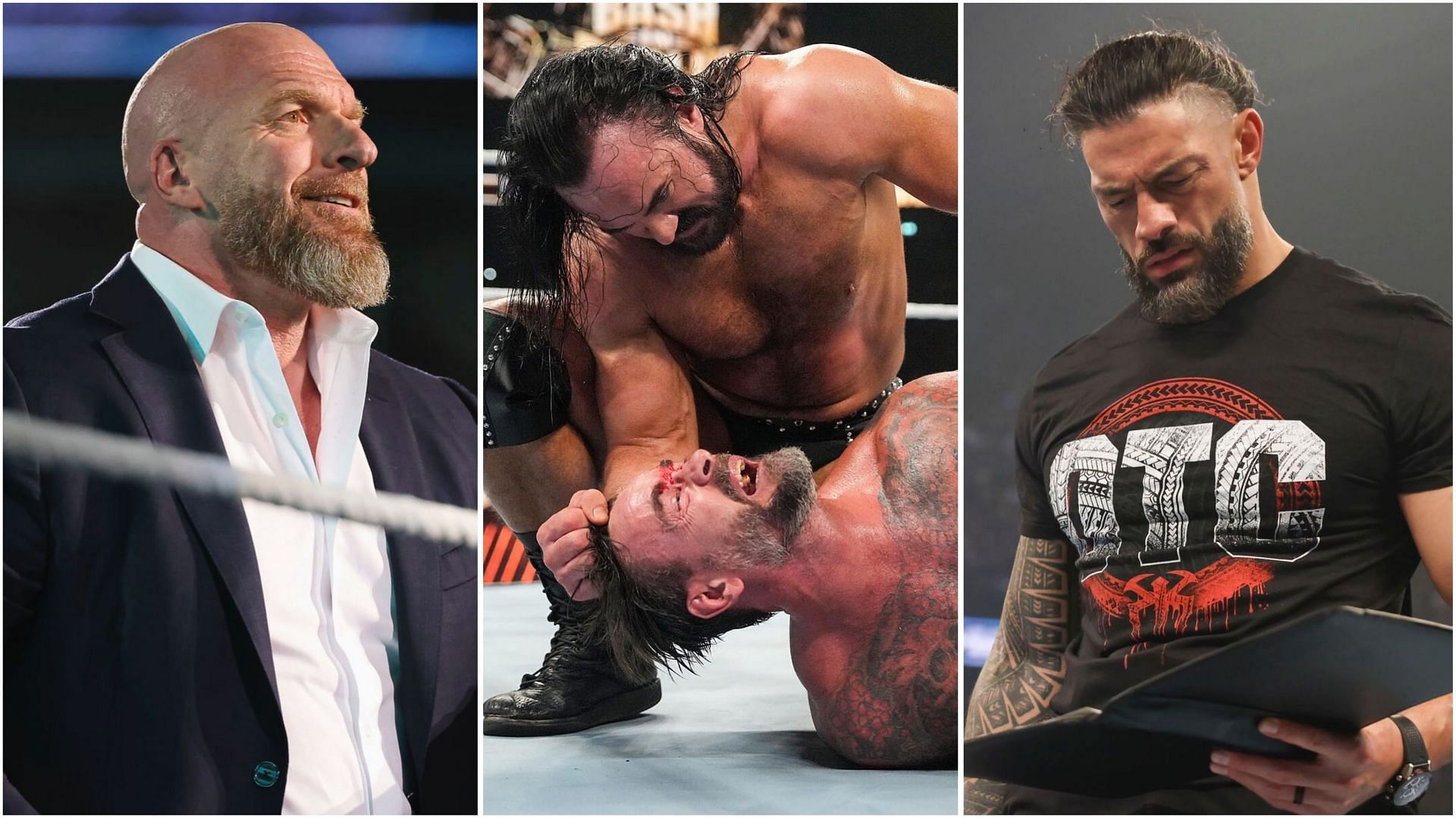 Triple H, CM Punk, Drew McIntyre, Roman Reigns