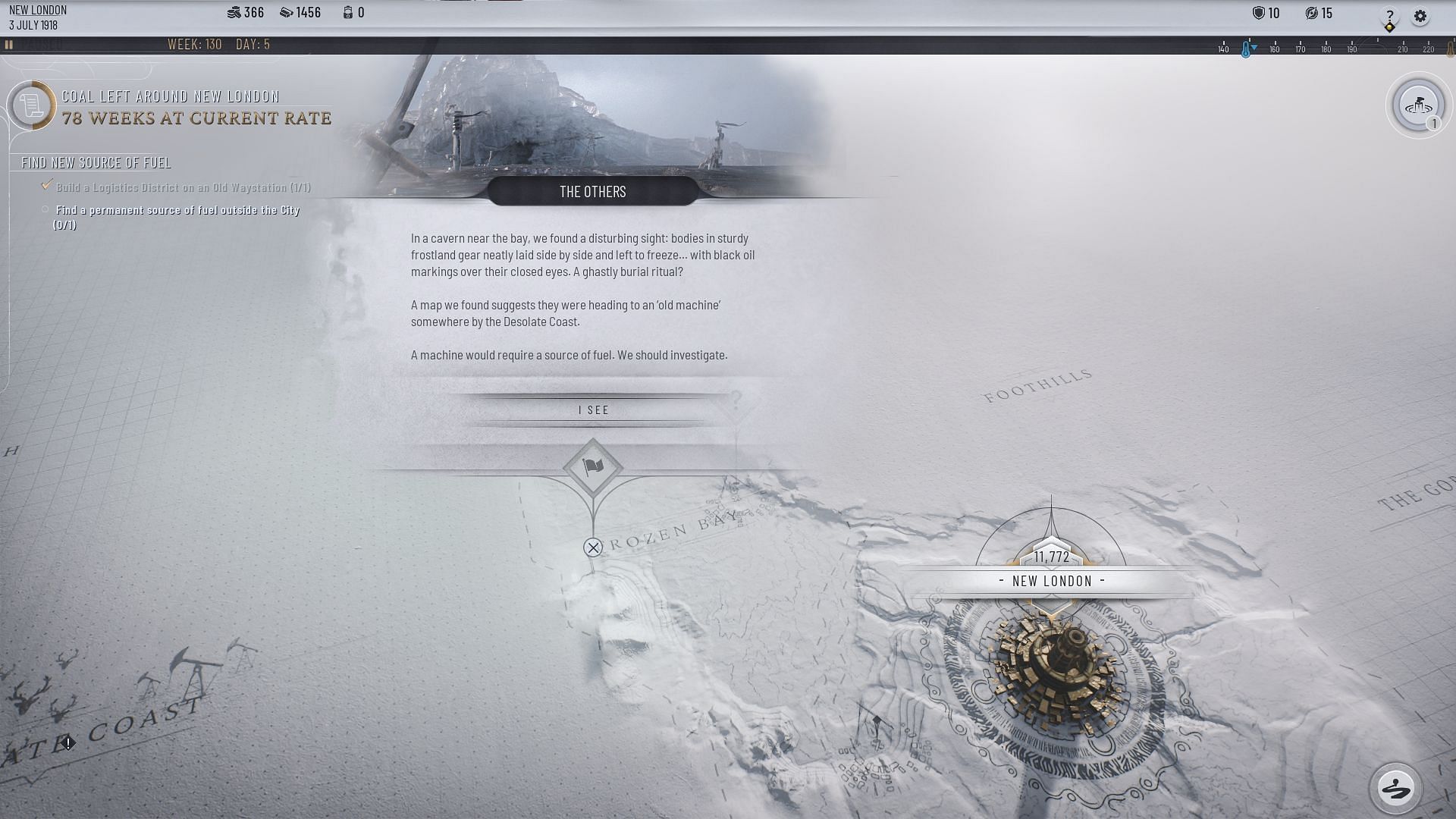 Begin Frostpunk 2 Frostland Explorations from the map (Image via 11 bit studios)