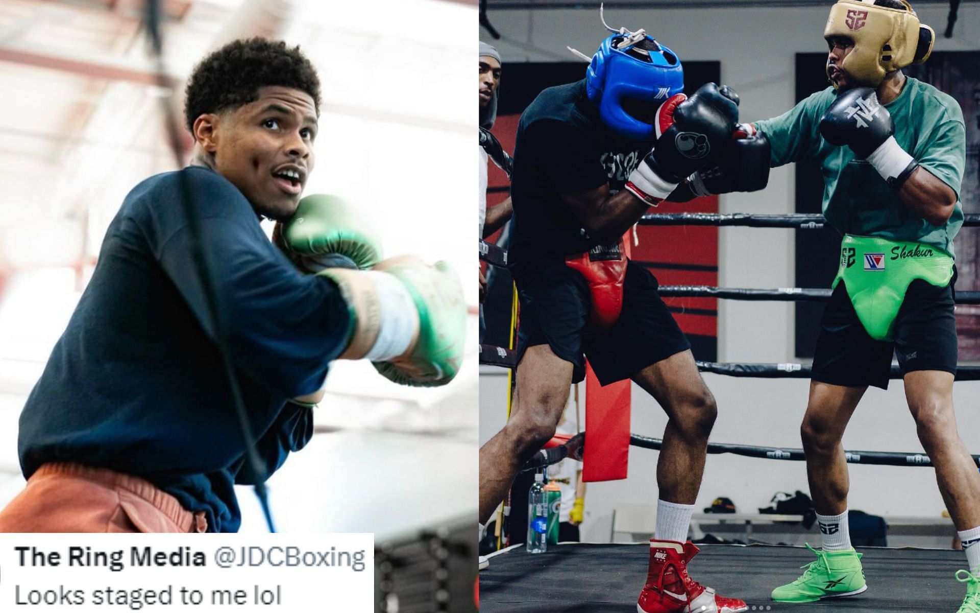 Footage of Shakur Stevenson (left) and (right) getting injured during sparring gets mixed reactions from fans [Images courtesy: @shakurstevenson on Instagram]