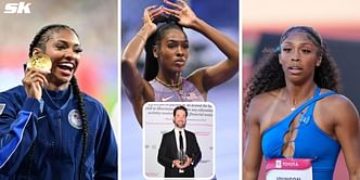 In Pictures: Masai Russell, Alexis Holmes, Alaysha Johnson, and others arrive in New York for Athlos NYC meet organized by Serena Williams' husband
