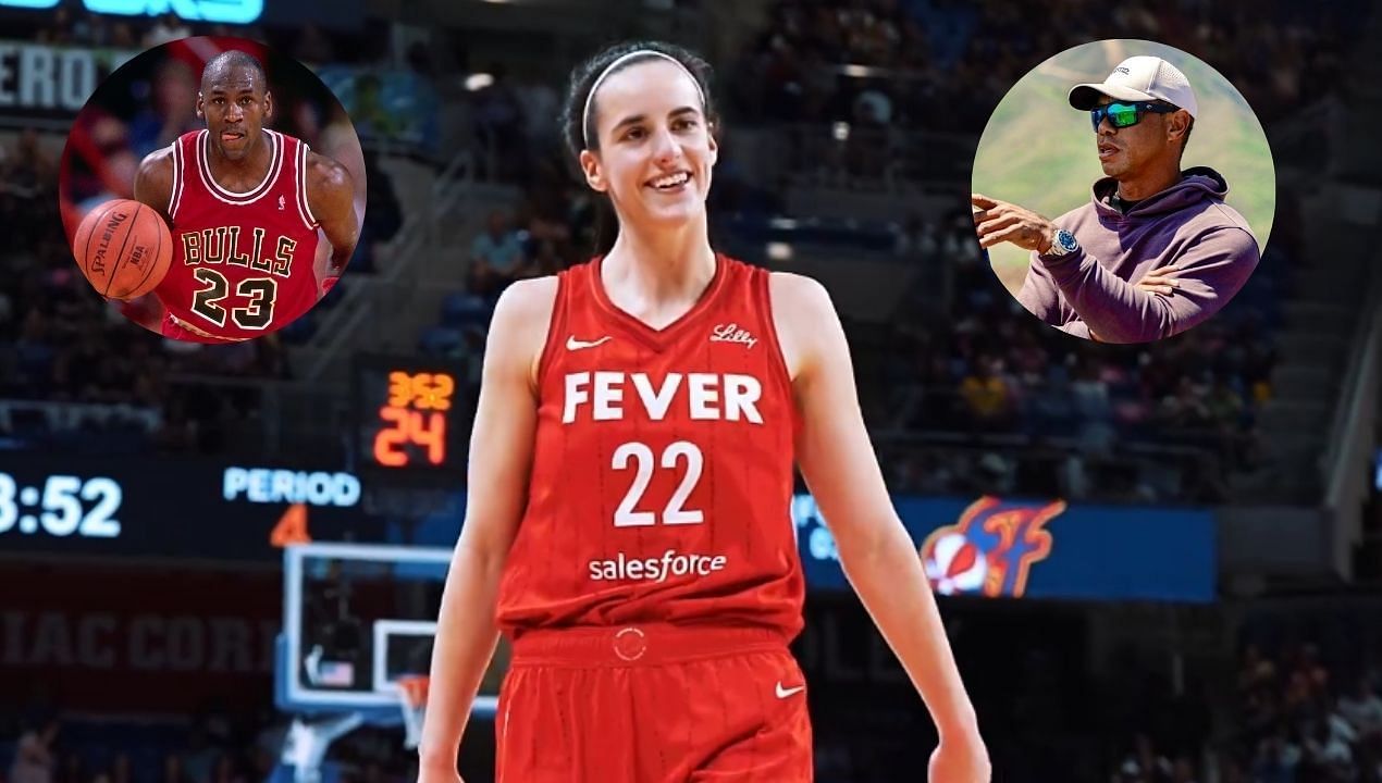 WNBA HOF compares &quot;generational&quot; Caitlin Clark to icons Michael Jordan and Tiger Woods. (Credit: @IndianaFever/X, @NBAHistory/X and @TigerWoods/X)