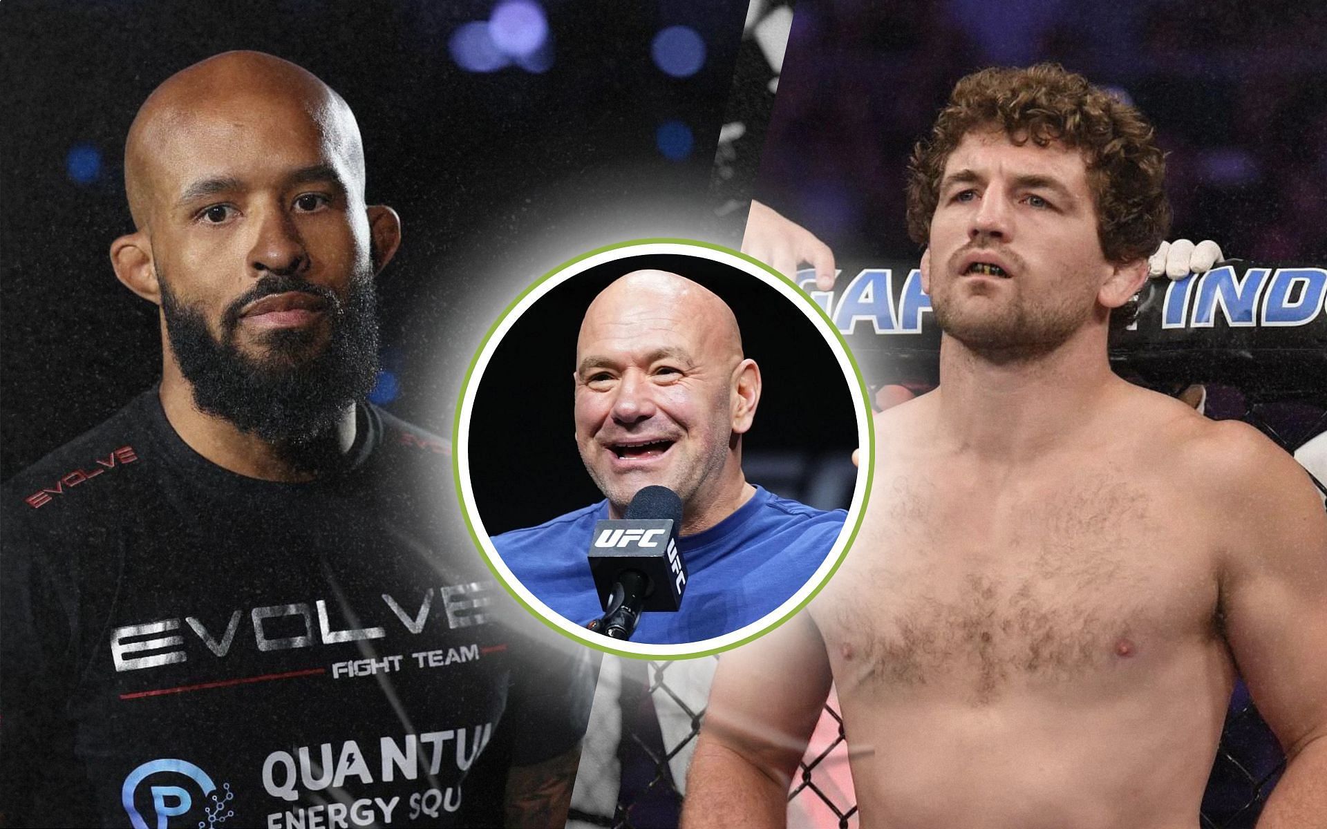 When Dana White (inset) shared his take on trading Demetrious Johnson (left) for Ben Askren (right). [Image courtesy: Getty Images]