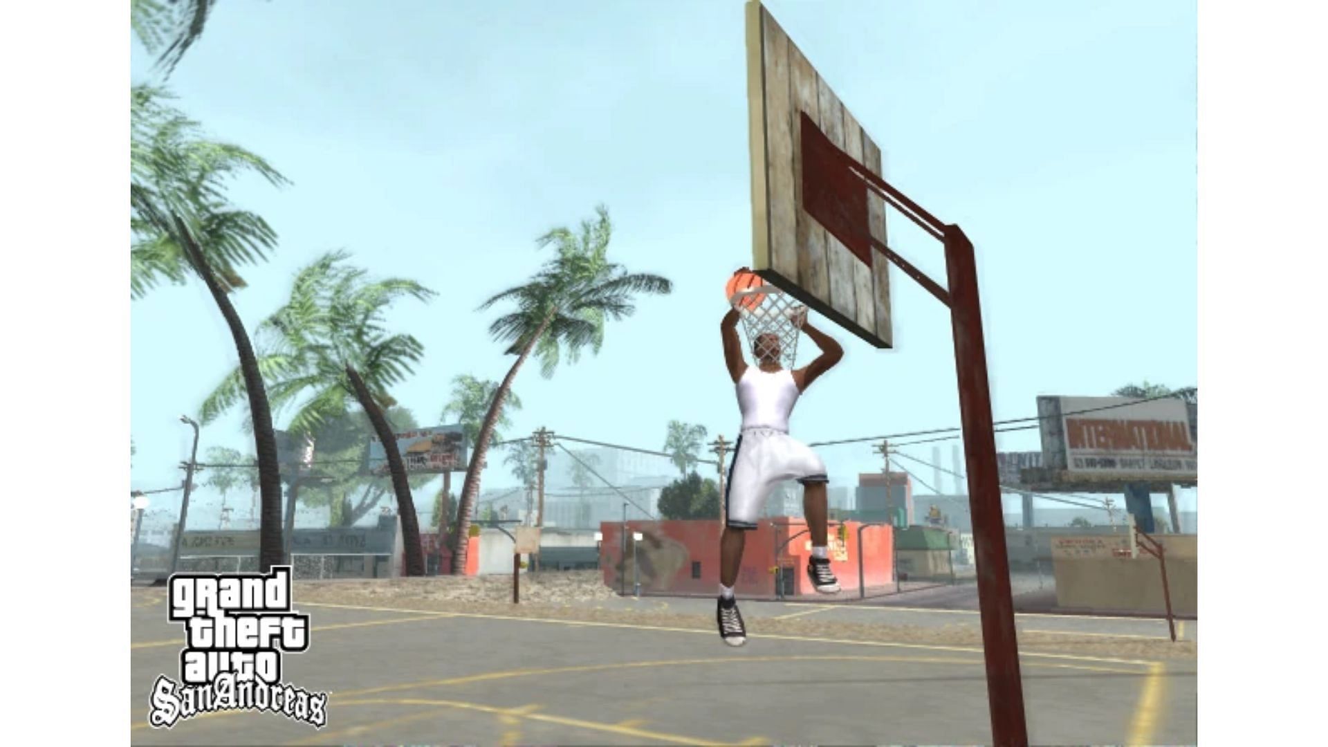 Basketball is one of the popular sports activities in Grand Theft Auto San Andreas. (Image via Rockstar Games)