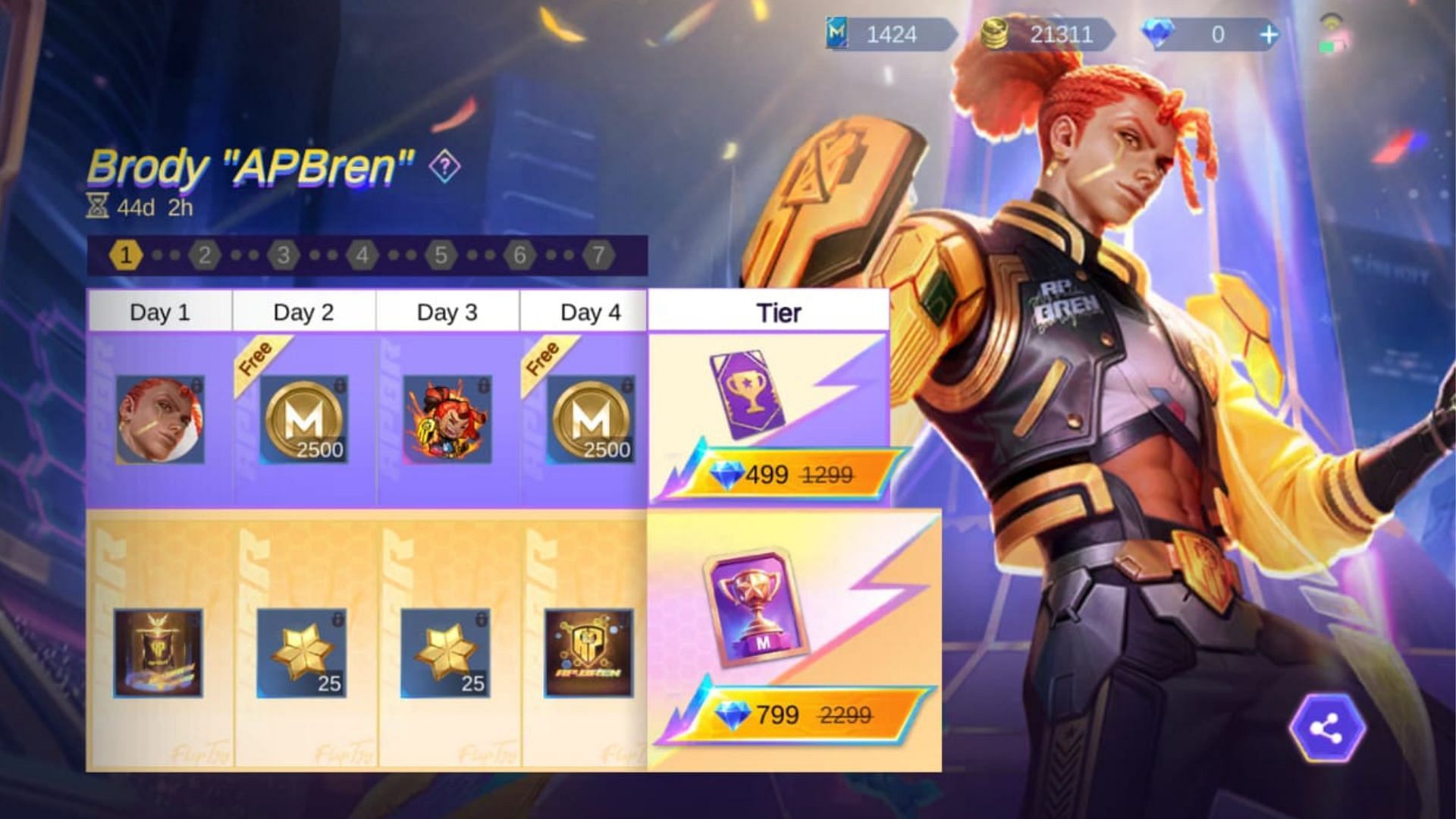 The exclusive skin for Brody (Image via Moonton)