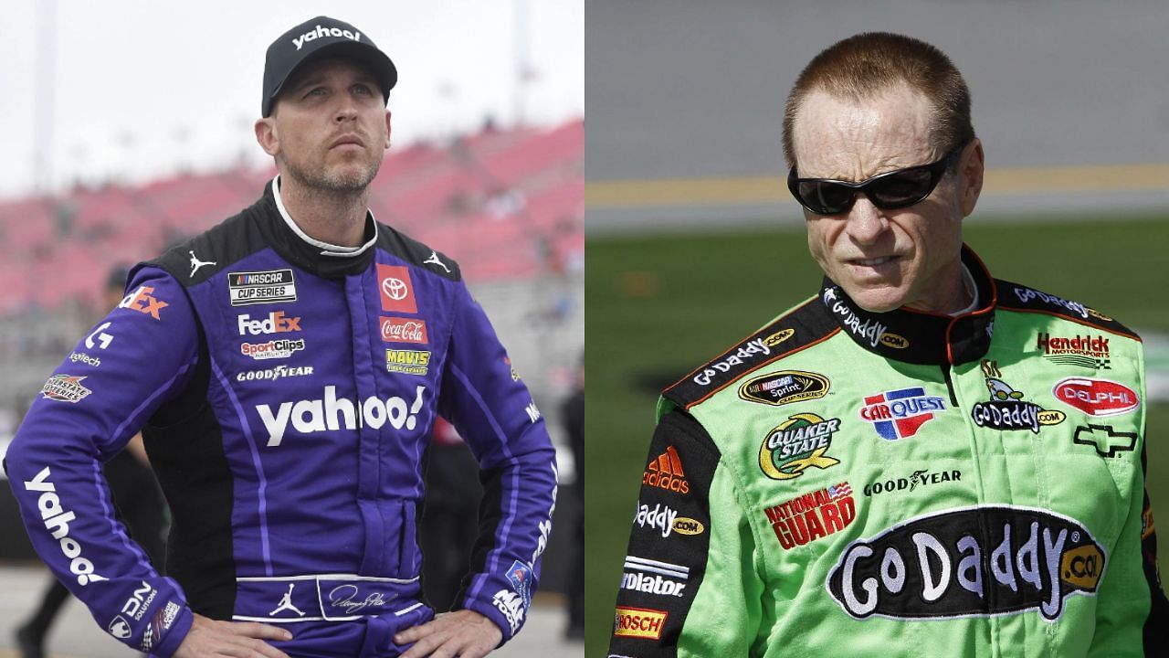 Joe Gibbs Racing driver Denny Hamlin and former NASCAR driver Mark Martin. ( Both images via Getty )