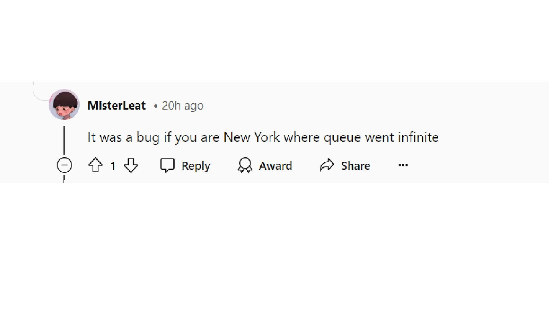 A user highlighting a bug in the game (Image via Reddit)