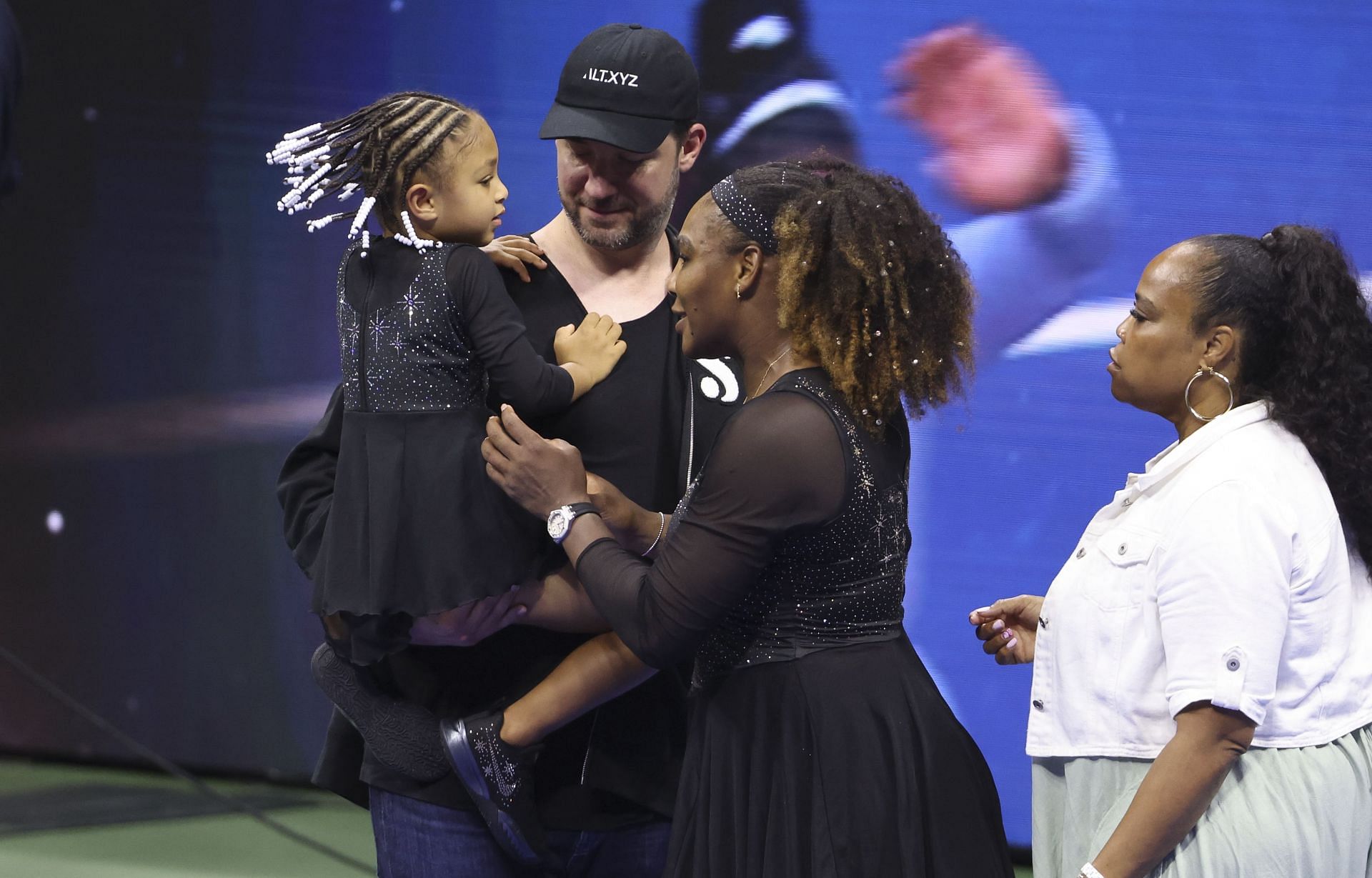 Serena Williams pictured with her family at the 2022 US Open | Image Source: Getty