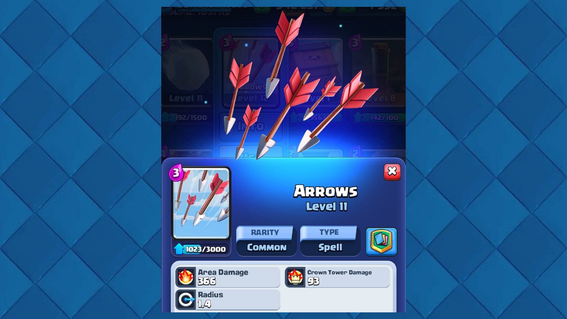 Arrows Spell Card in Clash Royale (Image via Supercell)