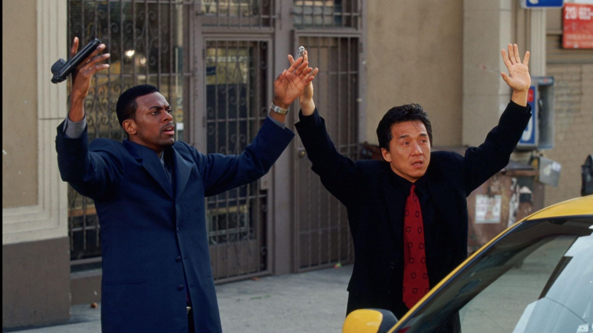 Jackie Chan and Chris Tucker in Rush Hour (1998) (image via New Line Cinema)