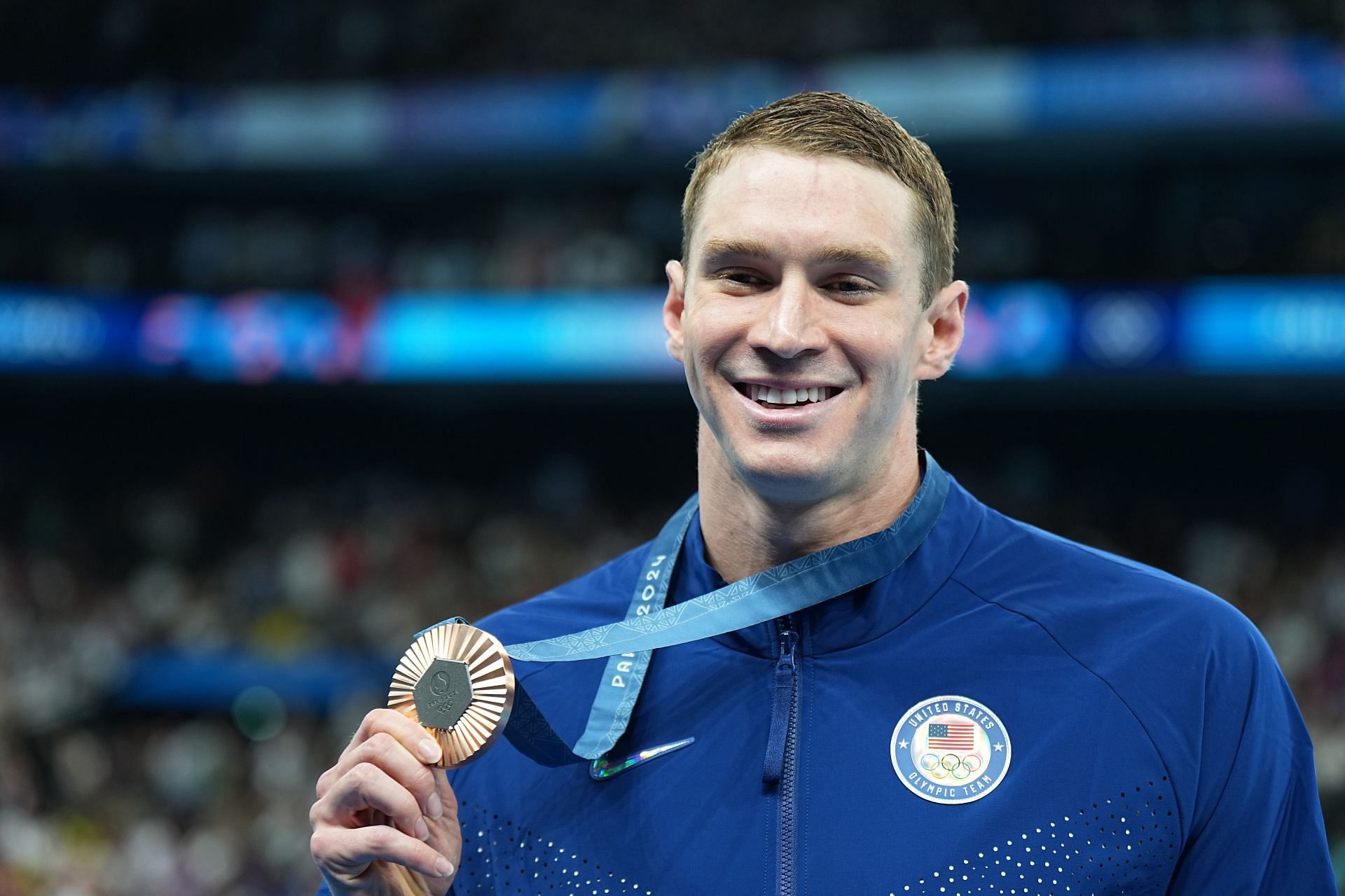 Ryan Murphy at Paris Olympics. (Photo by Michael Kappeler/picture alliance via Getty Images)