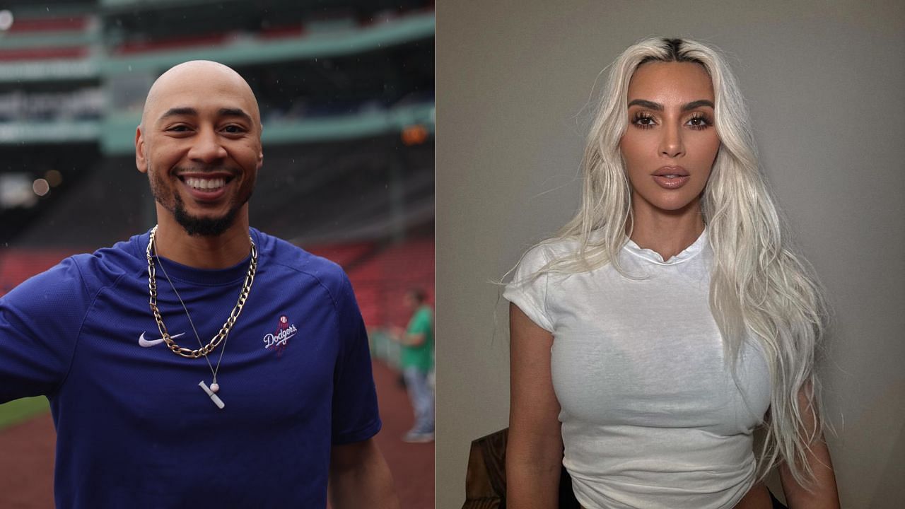 Mookie Betts and Kim Kardashian (Image 1 via: x.com/@mlb, Image 2 via x.com//@kimkardashian)