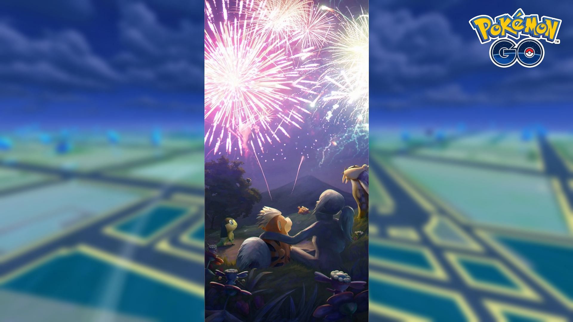 The loading screen for New Year's in 2022 featured many beloved Pokemon like Growlithe and Raikou (Image via Niantic)