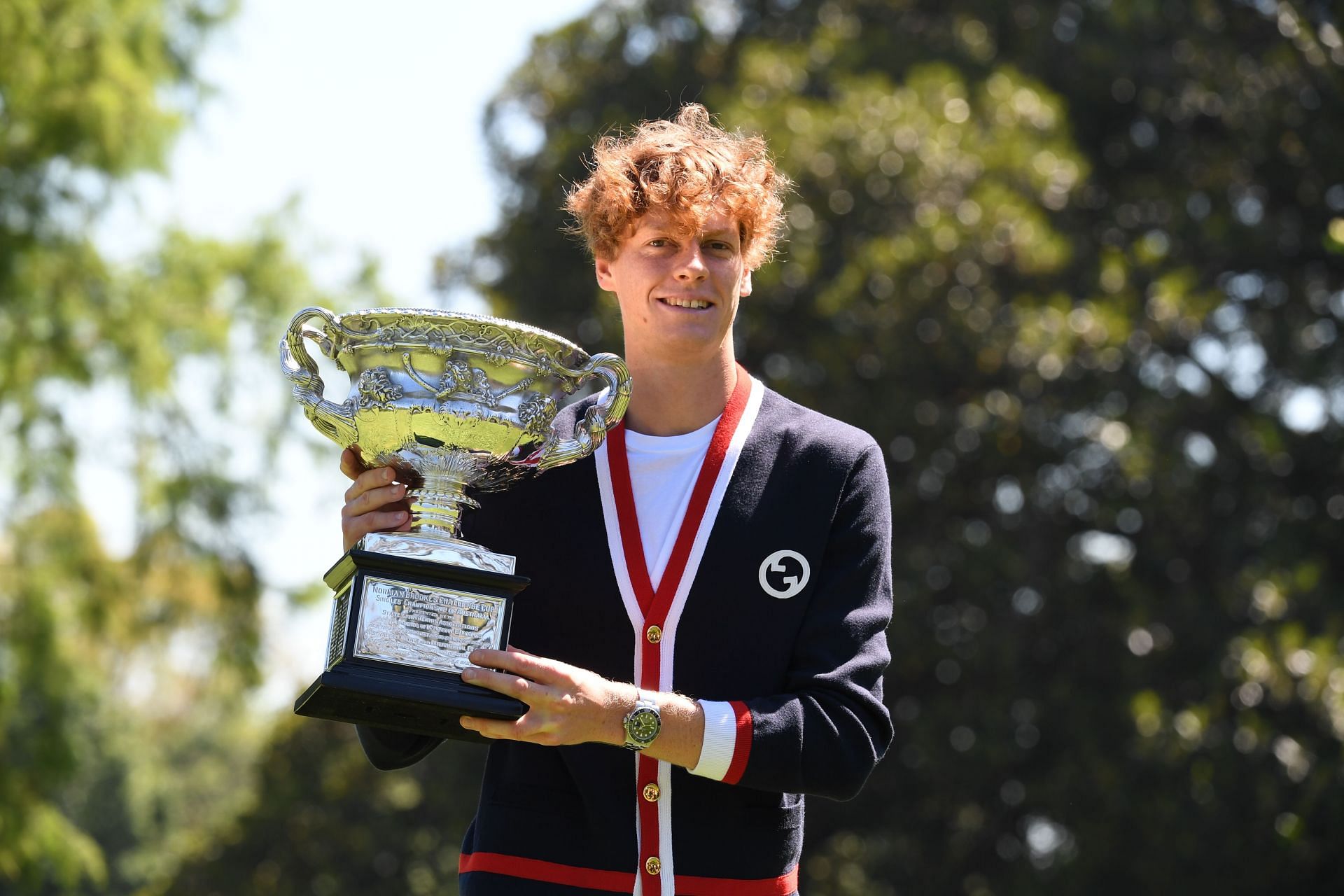 Jannik Sinner at the 2024 Australian Open men&#039;s champion media opportunity (Source: Getty Images)