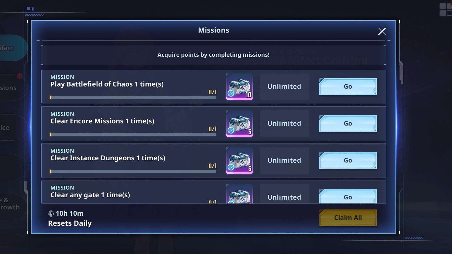 You can get Effects Readjustment Kits by completing various missions on the event page. (Image via Netmarble)