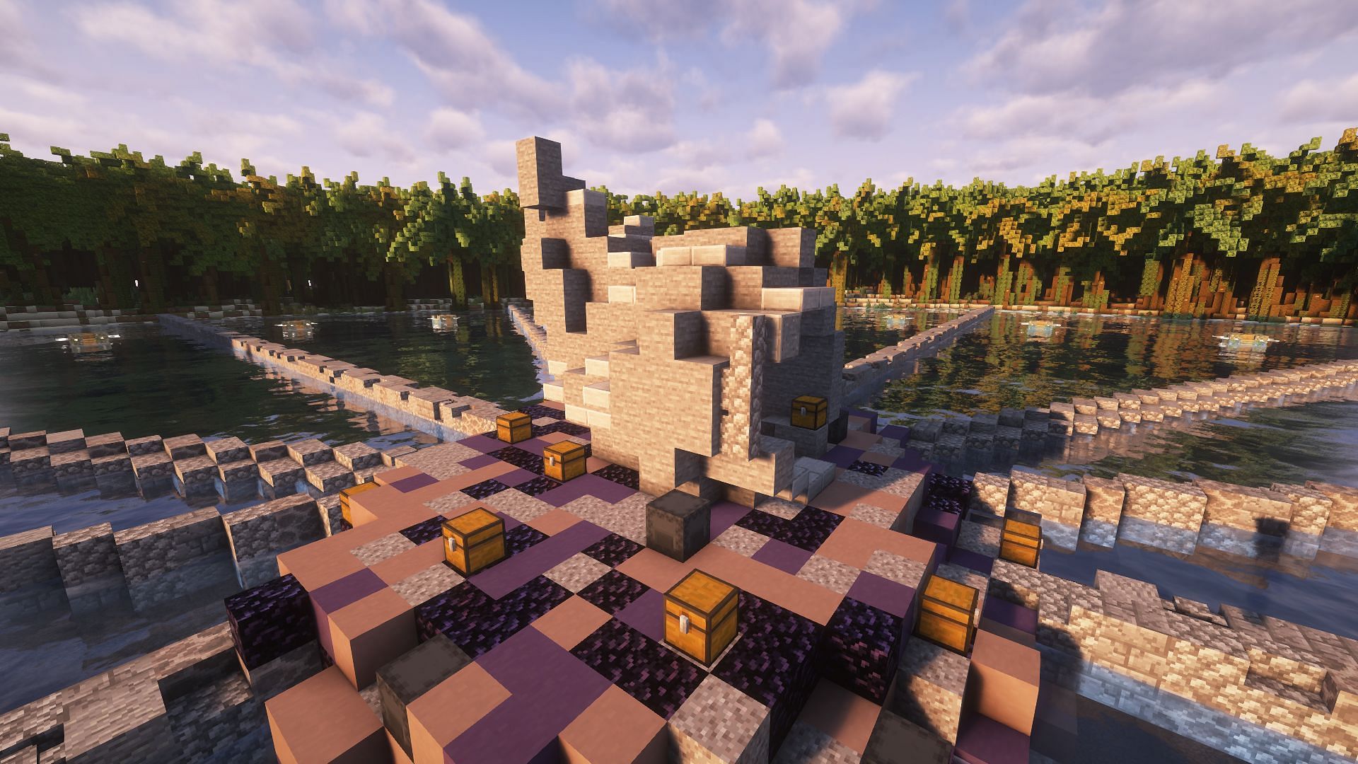 Make sure to have a central area filled with loot to encourage encounters (Image via Mojang)