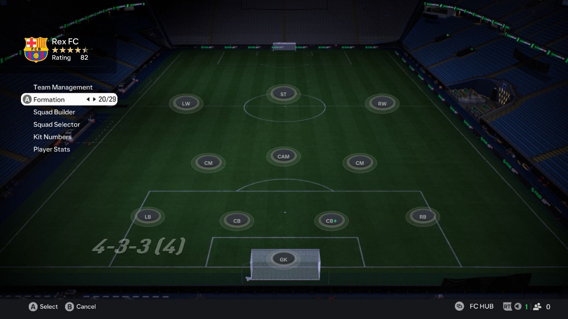 4-3-3 (4) formation as seen in the game (Image via EA Sports)