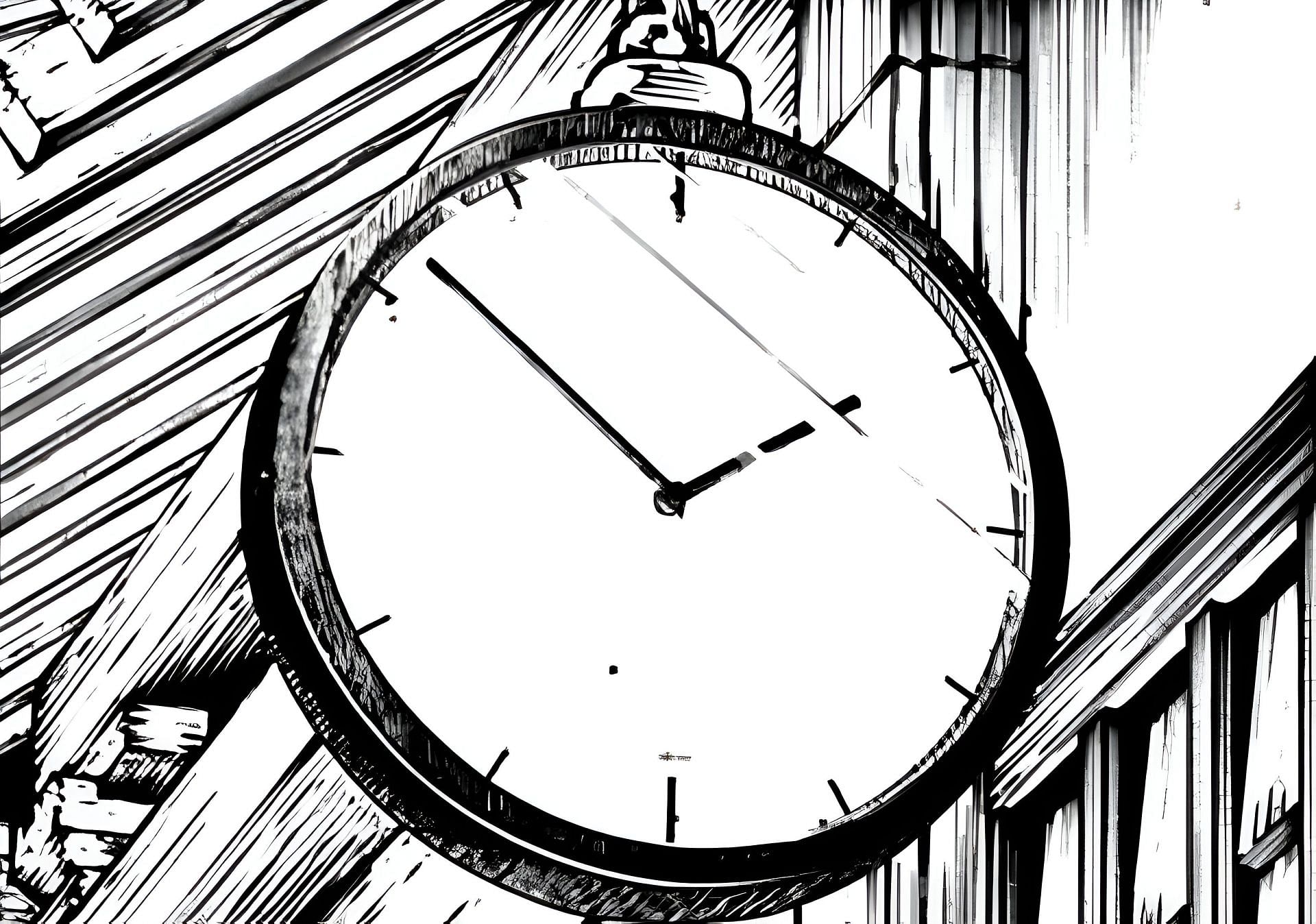 The clock showing &quot;1:52&quot; in chapter 268 (Image via Shueisha)