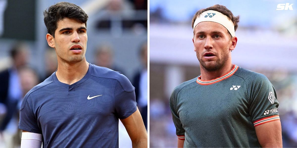 Carlos Alcaraz (L) and Casper Ruud (R) (Source: Getty)