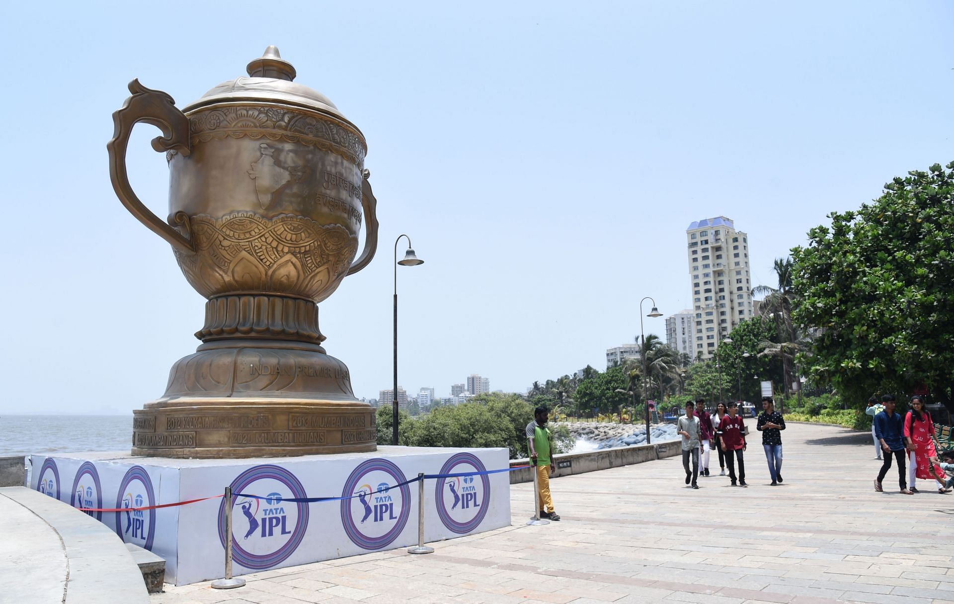 IPL Trophy Installed At Bandstand In Mumbai - Source: Getty