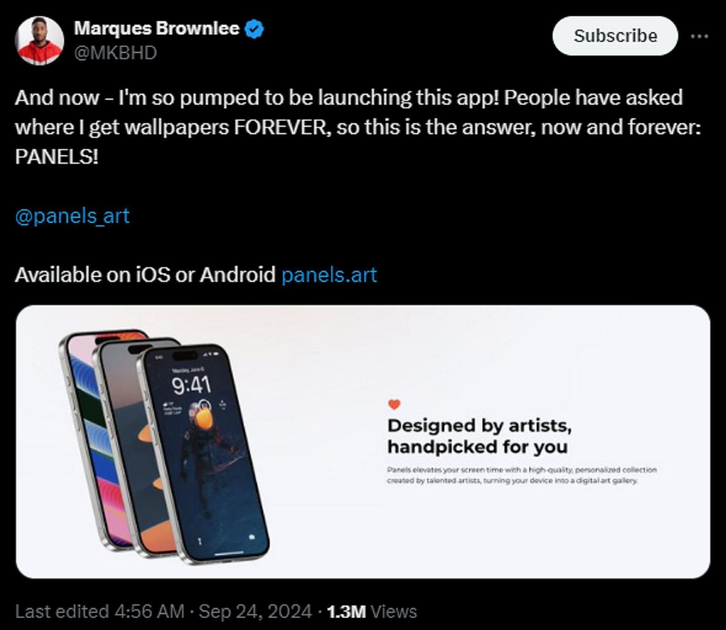 MKBHD launches his wallpaper app (Image via X/Marques Brownlee)