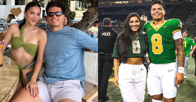 PHOTO: Oregon QB Dillon Gabriel and fiancée don dashing fits for a date night ahead of Week 4 matchup