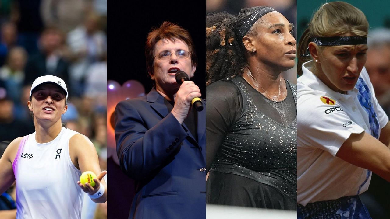 Iga Swiatek, Billie Jean King, Serena Williams, and Steffi Graff (Images via: All four via Getty)