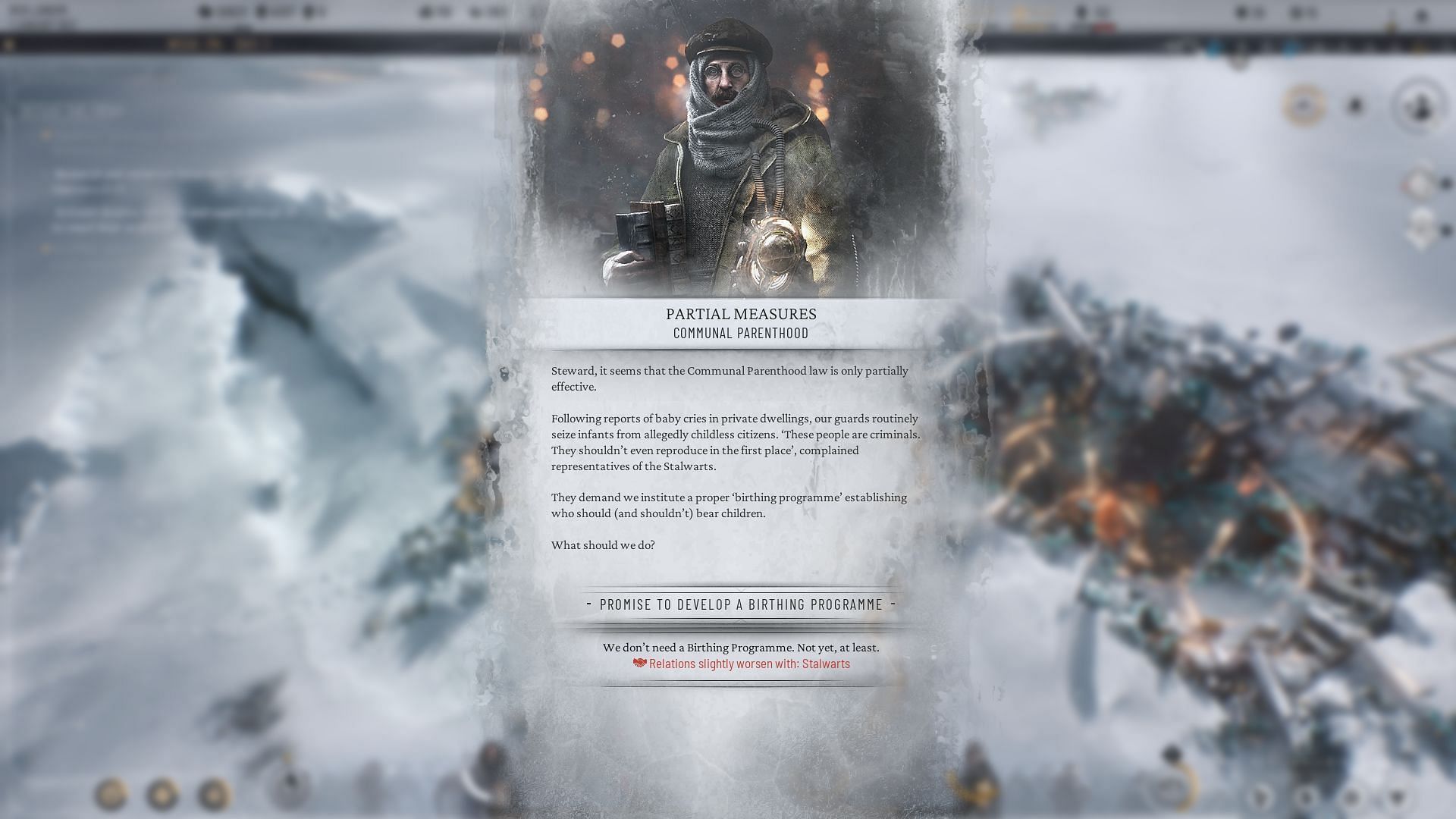 Frostpunk 2 Laws details and more (Image via 11 Bit Studios)