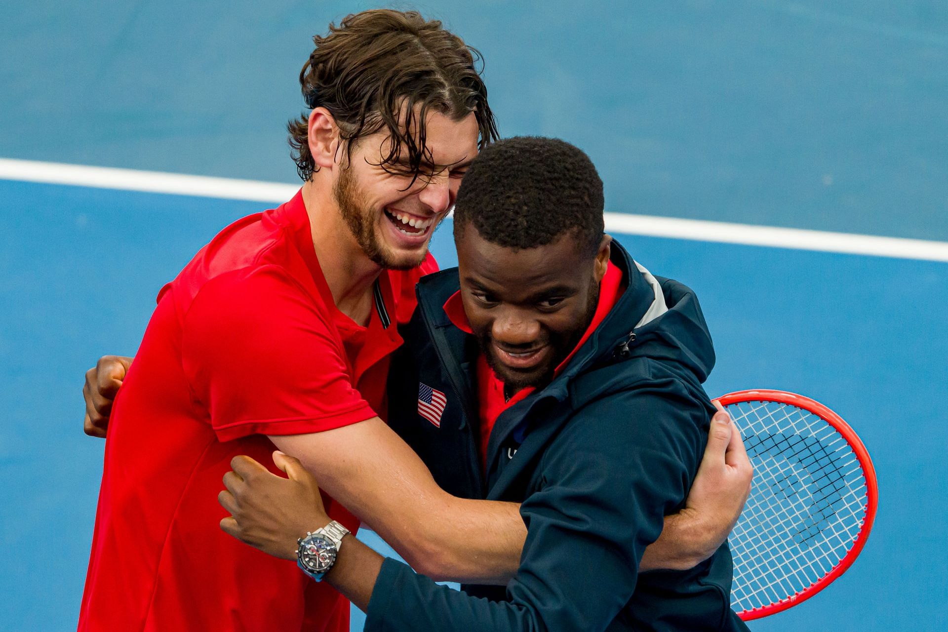 Taylor Fritz(left) and Frances Tiafoe(right) at the 2023 United Cup. Image: Getty