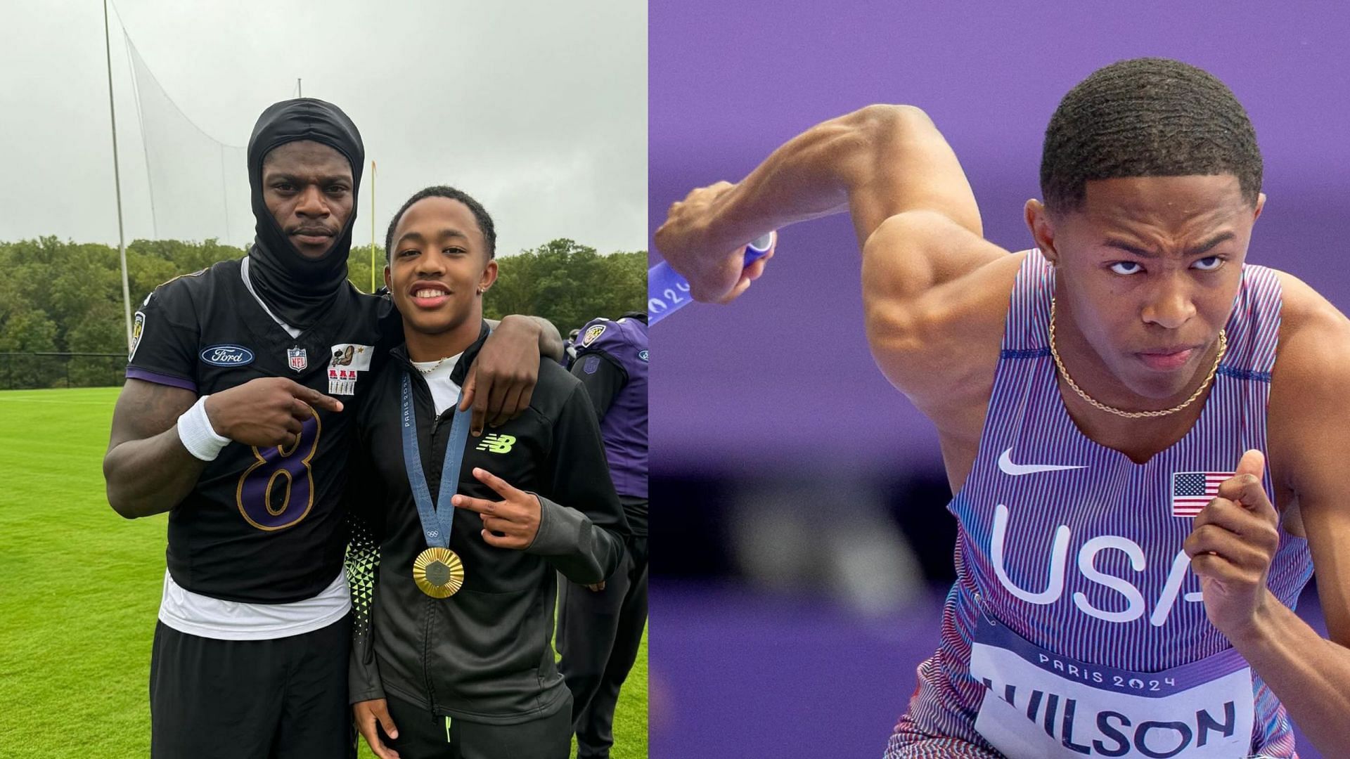 Olympic champion Quincy Wilson visits Baltimore Ravens [Image Source : Getty &amp; Baltimore Ravens