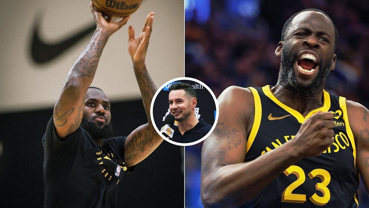 Laker Film Room creator views LeBron James pulling off a Draymond Green role under JJ Redick (Source: Lakers X, Warriors X)