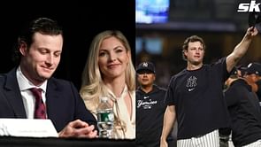 Gerrit Cole's wife Amy reacts to Bronx fans' standing ovation for Yankees ace husband as he walks off the field