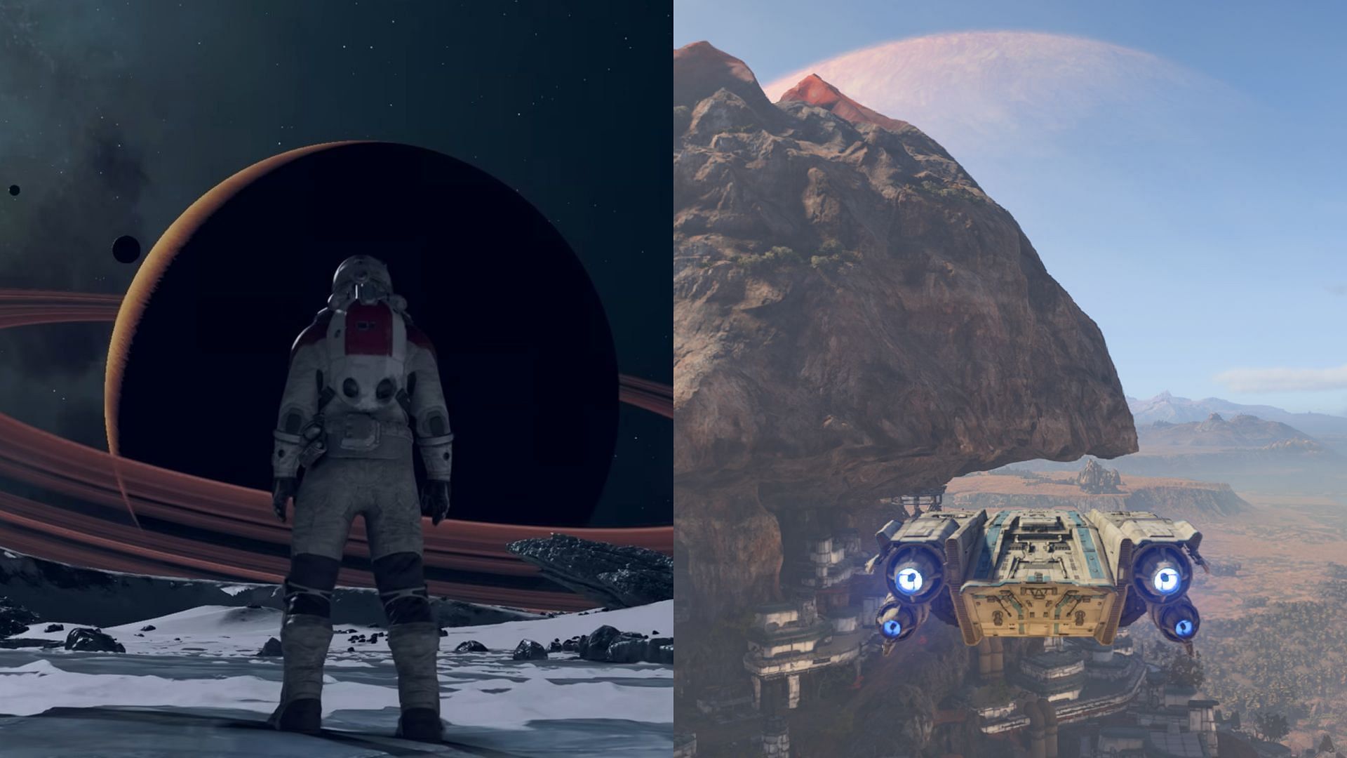 Star Wars Outlaws and Starfield compared (Image via Ubisoft/Bethesda)