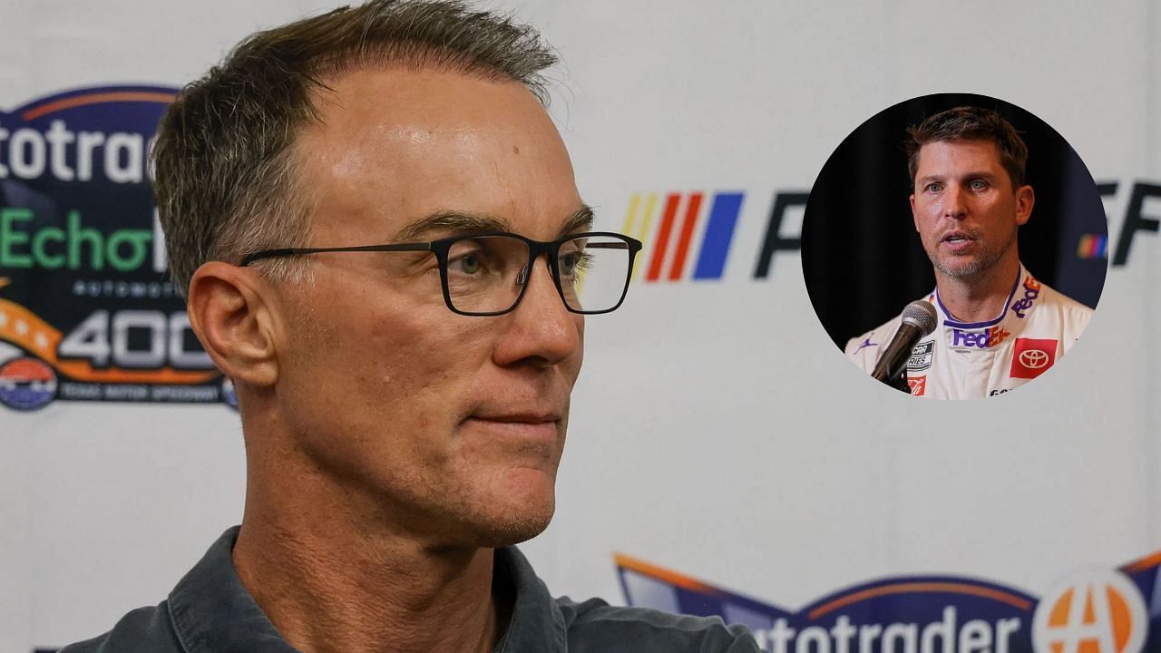 Kevin Harvick and Denny Hamlin (Left Image via Getty, Right Image via Imagn)