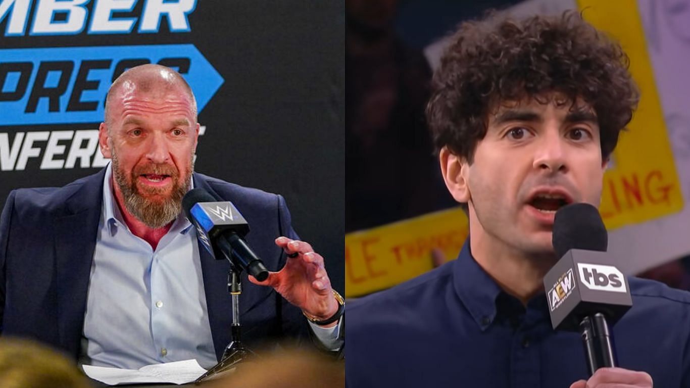 Triple H (left), Tony Khan (right) [Image credits: WWE.com and AEW Youtube]