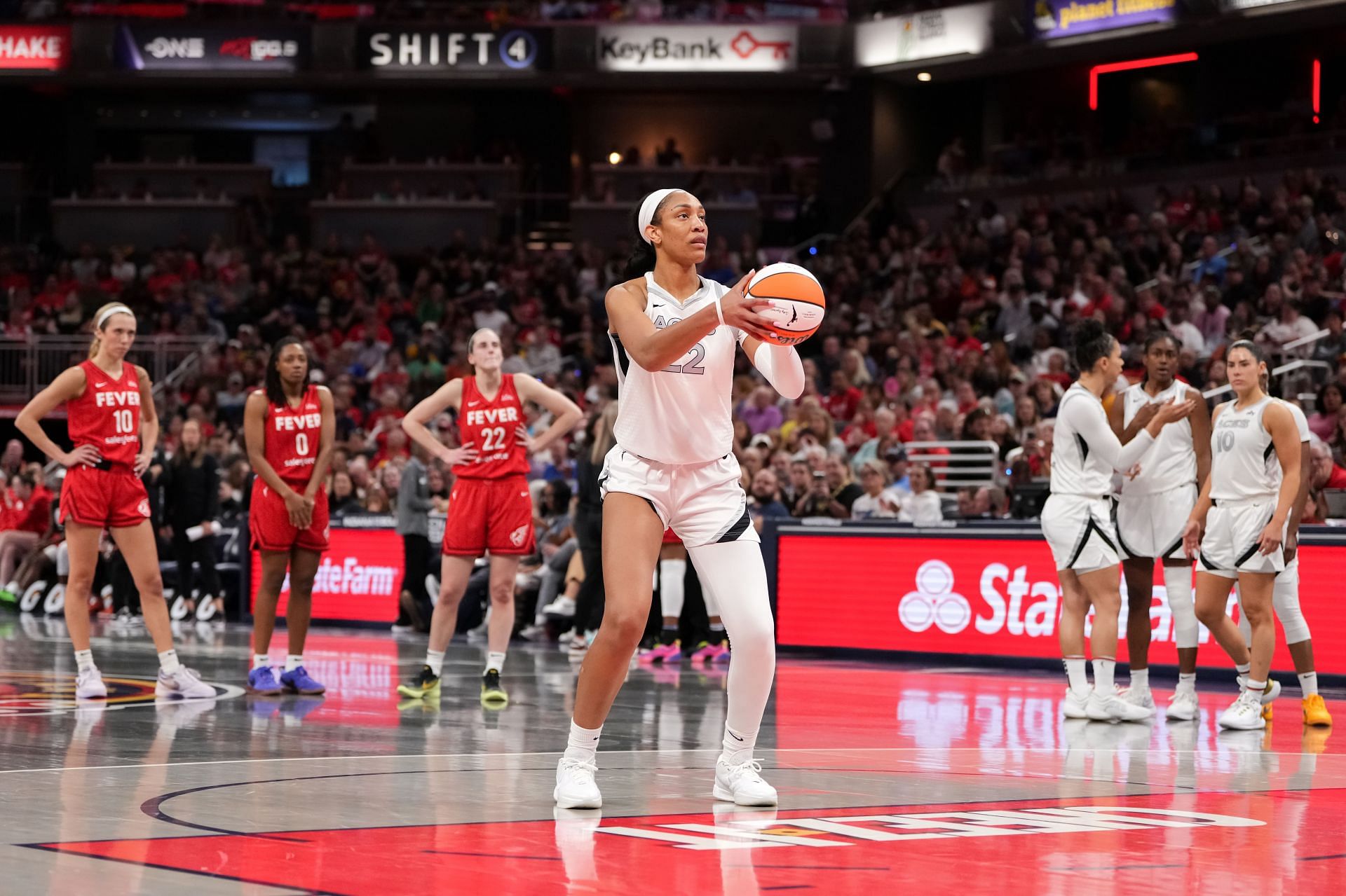 Las Vegas Aces star A&#039;ja Wilson vs Indiana Fever - Source: Getty