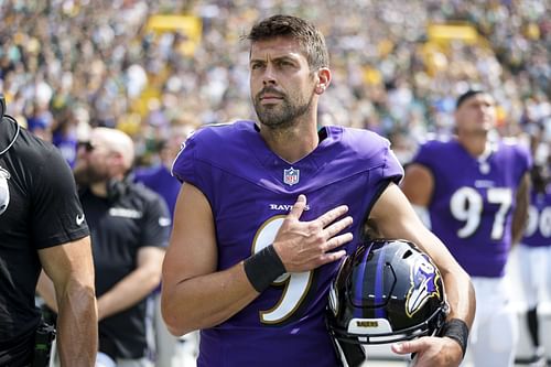 Justin Tucker at Baltimore Ravens vs. Green Bay Packers (Source: Getty)