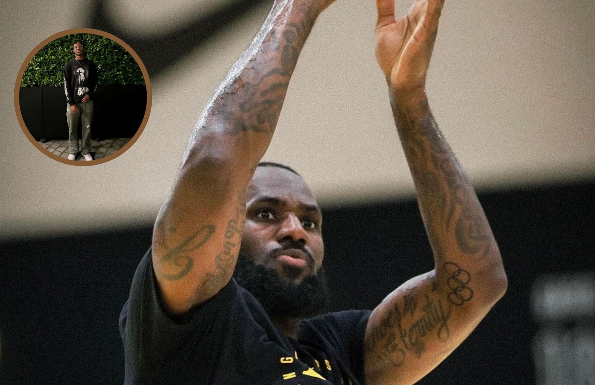 Proud dad LeBron James reacts to son Bryce James