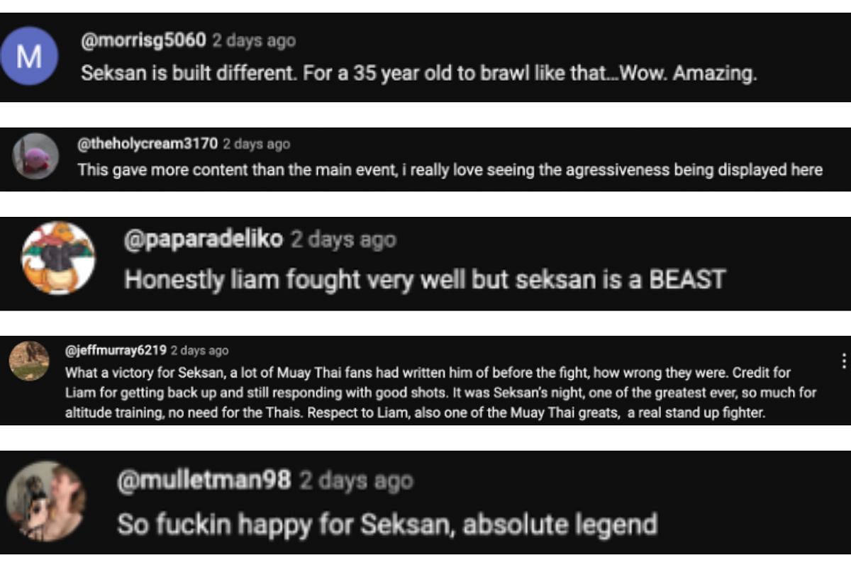 Screenshot of fans&#039; comments